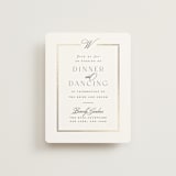 "Elegant Type" - Reception Cards in Pearl by Leah Bisch - Front