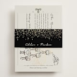 "Hand Illustrated Whimsical Chandelier" - Reception Cards in Noir by Jackie Crawford - Assembled with Belly Band