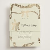 "All Tied Up" - Reception Cards in Champagne by Chris Griffith - Assembled with Belly Band