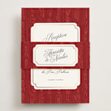 "Moiré" - Reception Cards in Crimson by Studio Suku - Assembled with Belly Band