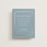 "Elegant bevel" - Reception Cards in Dusty Blue by Stacey Meacham - Front