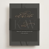 "Over Monogram" - Reception Cards in Stormy by Jessica Williams - Assembled with Belly Band