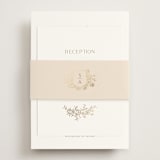 "floral crest" - Reception Cards in Champagne by Cass Loh - Assembled with Belly Band