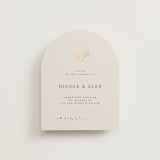 "Simple Seashell" - Reception Cards in Sand by Hannah Bowman - Front