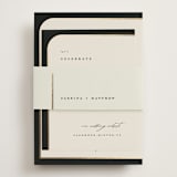 "Tuxedo" - Reception Cards in Black Tie by Carolyn Nicks - Assembled with Belly Band