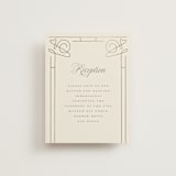 "Simple Art Nouveau" - Reception Cards in Cream by Katie Zimpel - Front