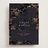 "Vintage Rose Garden" - Reception Cards in Midnight by Grace Kreinbrink - Assembled with Belly Band