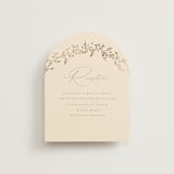 "Leafy Garland" - Reception Cards in Sand by Creo Study - Front