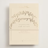"Leafy Garland" - Reception Cards in Sand by Creo Study - Assembled with Belly Band