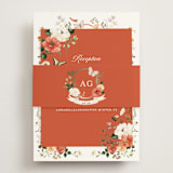 "Fleur" - Reception Cards in Verona Sunset by Sarah Knight - Assembled with Belly Band