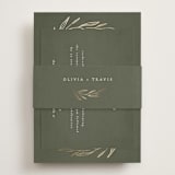 "Leaves" - Reception Cards in Moss by Kelly Schmidt - Assembled with Belly Band