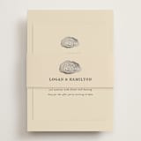 "Cove" - Reception Cards in Sand by Jennifer Lew - Assembled with Belly Band