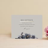 "Enchanted Blooms" - Reception Cards in Midnight by Lori Wemple - Front