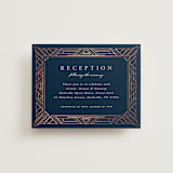 "Opulent Border" - Reception Cards in Dark Navy by Hooray Creative - Front