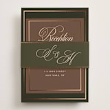 "Playbill" - Reception Cards in Midnight Forest by Morgan Kendall - Assembled with Belly Band