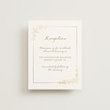 "Boho flower crest" - Reception Cards in Ivory by Cass Loh - Front