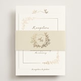 "Boho flower crest" - Reception Cards in Ivory by Cass Loh - Assembled with Belly Band