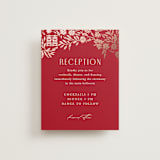 "Garden Vines" - Reception Cards in Ruby by Yaling Hou Suzuki - Front