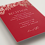"Garden Vines" - Reception Cards in Ruby by Yaling Hou Suzuki - Detail