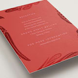 "Fiery" - Reception Cards in Ruby by Ghia Designs - Detail