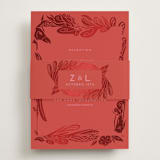 "Fiery" - Reception Cards in Ruby by Ghia Designs - Assembled with Belly Band