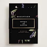 "Bold Bouquet" - Reception Cards in Midnight by Susan Moyal - Assembled with Belly Band