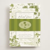 "BeachToile" - Rehearsal Dinner Cards in Palm by Jenna Holcomb - Assembled with Belly Band