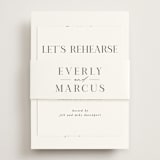 "Everly" - Rehearsal Dinner Cards in Snow by Hooray Creative - Assembled with Belly Band