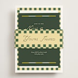 "grid" - Rehearsal Dinner Cards in Citrus by Angela Quan - Assembled with Belly Band
