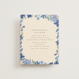 "Nilgiri" - Rehearsal Dinner Cards in Blueberry by Creo Study - Front