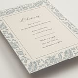 "Embroidered" - Rehearsal Dinner Cards in Dusty Blue by Jen Owens - Detail