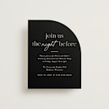 "Little party big love" - Rehearsal Dinner Cards in Noir by Jessica Corliss - Front