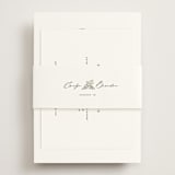 "Vineyard" - Rehearsal Dinner Cards in Olive by Sarah Brown - Assembled with Belly Band