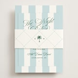 "Island Palm" - Rehearsal Dinner Cards in Low Tide by Susan Zinader - Assembled with Belly Band