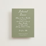 "Handwritten" - Rehearsal Dinner Cards in Moss by Cass Loh - Front