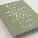 "Handwritten" - Rehearsal Dinner Cards in Moss by Cass Loh - Detail