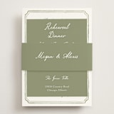 "Handwritten" - Rehearsal Dinner Cards in Moss by Cass Loh - Assembled with Belly Band