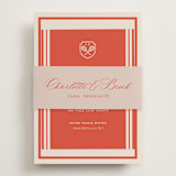 "Racquet" - Rehearsal Dinner Cards in Verona Sunset by Megan Davis - Assembled with Belly Band