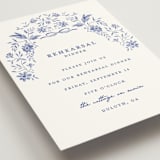 "Daisy Toile" - Rehearsal Dinner Cards in Blue Willow by Susan Zinader - Detail