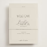 "Arabilla Overlap" - Rehearsal Dinner Cards in Linen by Kelly Schmidt - Assembled with Belly Band