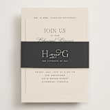 "Tendu" - Rehearsal Dinner Cards in Creme by Carly Reed Walker - Assembled with Belly Band