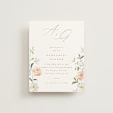 "Garden View" - Rehearsal Dinner Cards in Peach by Everett Paper Goods - Front