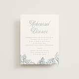 "Wreath In Bloom" - Rehearsal Dinner Cards in Lake by Leah Bisch - Front