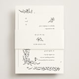 "Floral Cascade" - Rehearsal Dinner Cards in Alpine by Pixel and Hank - Assembled with Belly Band