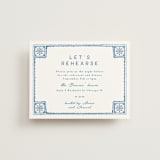"watercolor tile" - Rehearsal Dinner Cards in Navy by Anastasia Makarova - Front