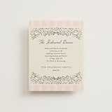 "Hand Illustrated Crest" - Rehearsal Dinner Cards in Peony by Jackie Crawford - Front