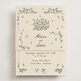 "Roses" - Rehearsal Dinner Cards in Vanilla by Ani Somi - Assembled with Belly Band