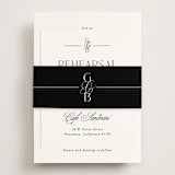 "Grand Scale" - Rehearsal Dinner Cards in Caviar by Olivia Raufman - Assembled with Belly Band