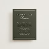 "refined" - Rehearsal Dinner Cards in Deep Olive by Nicole Walsh - Front
