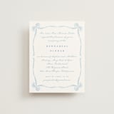 "Bow Frame" - Rehearsal Dinner Cards in Lagoon by Leah Bisch - Front